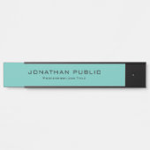 Elegant Modern Sjabloon Trendy Licht Blauwgroen Be Deurbordje (Voorkant)