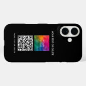 Elegant Modern Sjabloon Upload Logo QR-code toevoe Case-Mate iPhone Case (Achterkant (horizontaal))