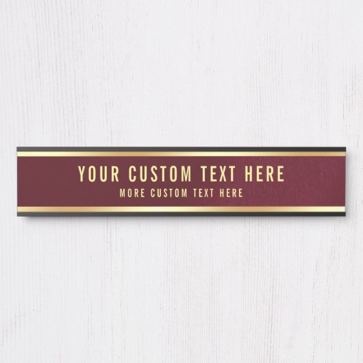 Elegant Modern Sjabloon Uw aangepaste tekst hier Deurbordje (Voorkant)