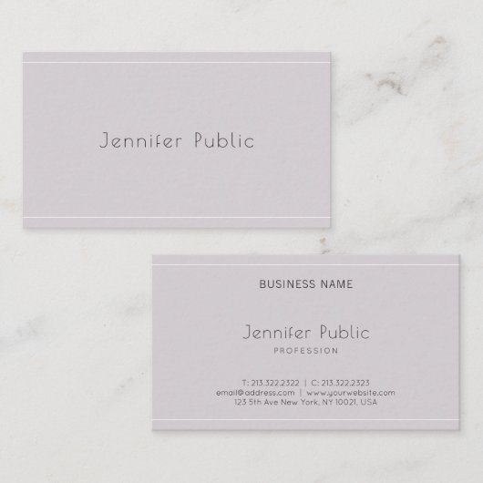 Elegant modern Smart Plain Professional Cool Visitekaartje (Voorkant / Achterkant)