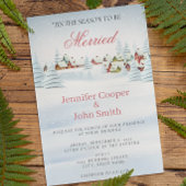 Elegant Modern Sneeuwval Kerstmis Winter Bruiloft Kaart