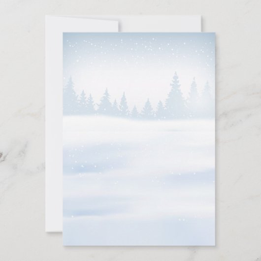 Elegant Modern Sneeuwval Kerstmis Winter Bruiloft Kaart (Achterkant)
