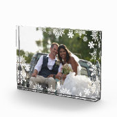 Elegant modern sneeuwvlokpatroon trouwfoto fotoblokken (Rechts)