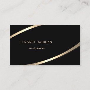 Elegant  Modern Sober  Zwart,Gouden Streep Visitekaartje