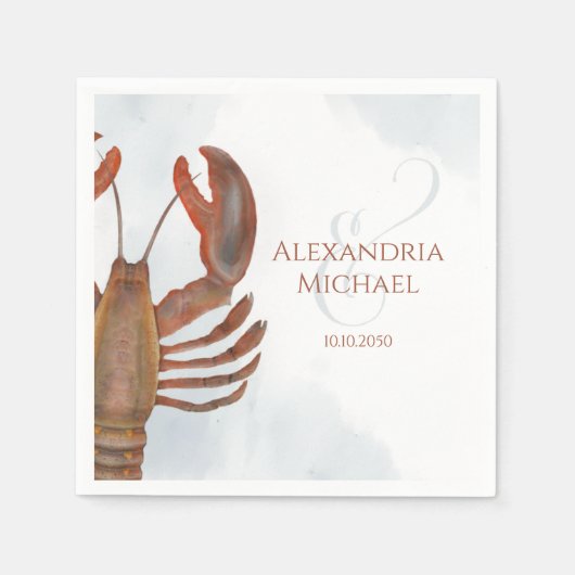Elegant Modern Sophisticated Seafood Lobster Servet (Voorkant)