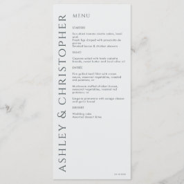 Elegant Modern Space Grey Bruiloft Menu