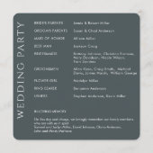 Elegant Modern Space Grey Bruiloft Programmakaart (Achterkant)