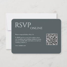 Elegant Modern Space Grey Bruiloft RSVP Kaartje