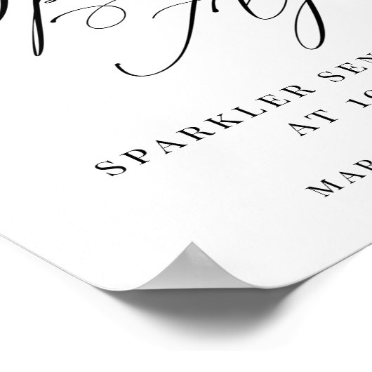 Elegant modern Sparkler stuurt uitwijkbord Poster (Hoek)