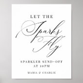 Elegant modern Sparkler stuurt uitwijkbord Poster (Voorkant)