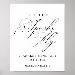 Elegant modern Sparkler stuurt uitwijkbord Poster