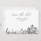 Elegant Modern St. Petersburg Save the Date Kaart (Voorkant)
