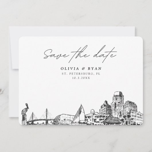 Elegant Modern St. Petersburg Save the Date Kaart (Voorkant)