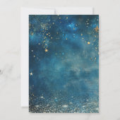 Elegant Modern Stars Blue Sweet 16 Kaart (Achterkant)