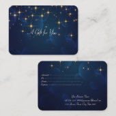 Elegant Modern Stars Navy Blue Kortingskaartje (Voorkant / Achterkant)