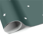 Elegant & Modern Sterrenkerst Groen Cadeaupapier (Rol Hoek)