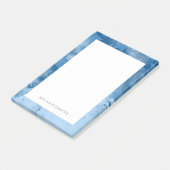 Elegant modern sterrenpatroon Klassieke blauwe naa Post-it® Notes (Schuin)