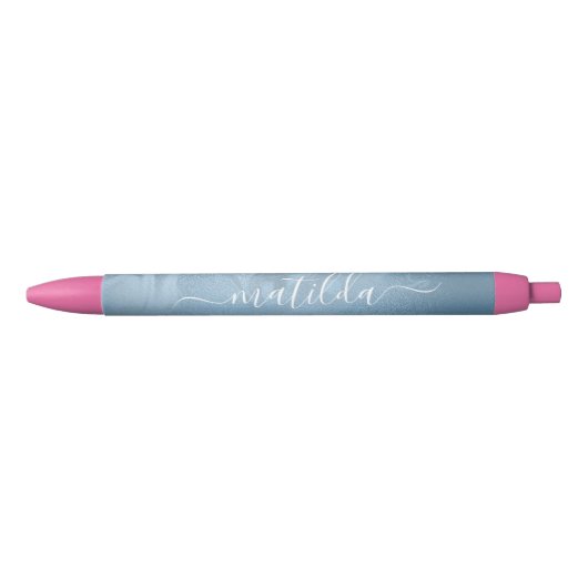 Elegant modern stijlvol babyblauw uiterlijk blauwe inkt pen (Voorkant)