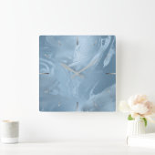 Elegant modern stijlvol babyblauw uiterlijk vierkante klok (Huis)