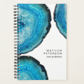Elegant modern, stijlvol blauw getijde met gedicht planner (Voorkant)