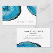 Elegant modern, stijlvol blauw getijde met gedicht visitekaartje (Voorkant / Achterkant)