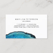 Elegant modern, stijlvol blauw getijde met gedicht visitekaartje (Achterkant)