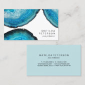 Elegant modern, stijlvol blauw getijde met gedicht visitekaartje (Voorkant / Achterkant)