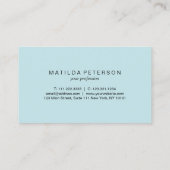 Elegant modern, stijlvol blauw getijde met gedicht visitekaartje (Achterkant)