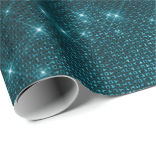 Elegant modern, stijlvol blauw glitter cadeaupapier