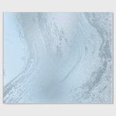 Elegant modern, stijlvol blauw glitter marmer cadeaupapier (Vlak)