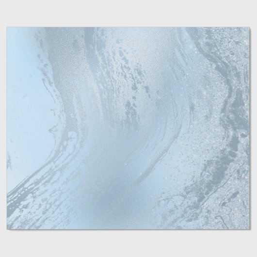 Elegant modern, stijlvol blauw glitter marmer cadeaupapier (Vlak)