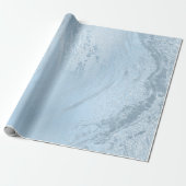 Elegant modern, stijlvol blauw glitter marmer cadeaupapier (Uitgerold)