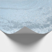 Elegant modern, stijlvol blauw glitter marmer cadeaupapier (Hoek)