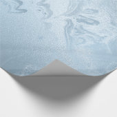 Elegant modern stijlvol blauw glitter marmer cadeaupapier (Hoek)