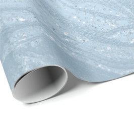 Elegant modern stijlvol blauw glitter marmer cadeaupapier