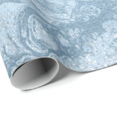 Elegant modern stijlvol blauw glitter marmer cadeaupapier (Rol Hoek)