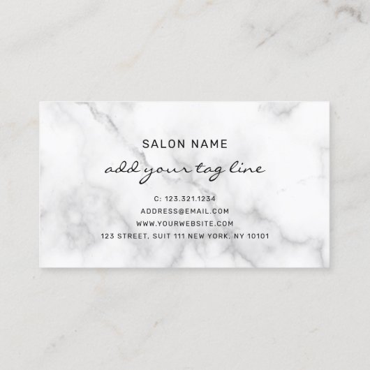 Elegant modern, stijlvol blauw schaar visitekaartje (Achterkant)