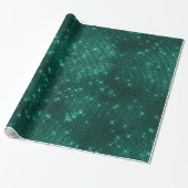 Elegant modern, stijlvol blauwgroen glitter cadeaupapier (Uitgerold)