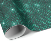 Elegant modern, stijlvol blauwgroen glitter cadeaupapier (Rol Hoek)