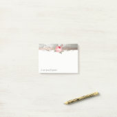 Elegant modern stijlvol, bloem-gepersonaliseerd post-it® notes (Op bureau)