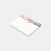 Elegant modern stijlvol, bloem-gepersonaliseerd post-it® notes (Schuin)