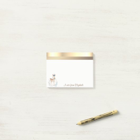 Elegant modern stijlvol deer post-it® notes (Op bureau)