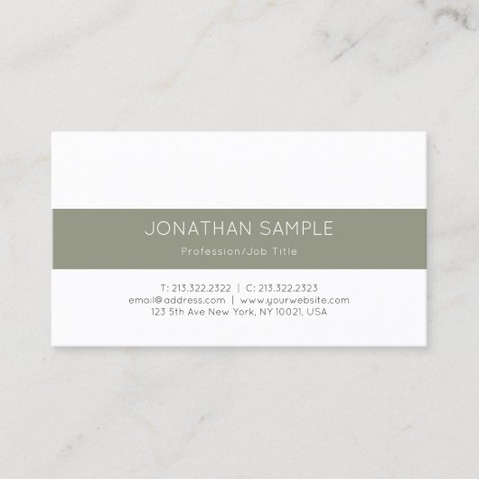 Elegant modern, stijlvol design met hoge dikte lux visitekaartje (Voorkant)