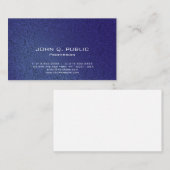 Elegant modern, stijlvol, donkerblauw visitekaartje (Voorkant / Achterkant)