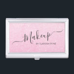 Elegant modern, stijlvol en glitter make-up visitekaarthouder<br><div class="desc">faux glitter textuur en elegant calligrafiedoopvont.</div>