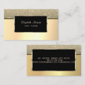Elegant modern, stijlvol, Faux Gold Glitter Visitekaartje (Voorkant / Achterkant)