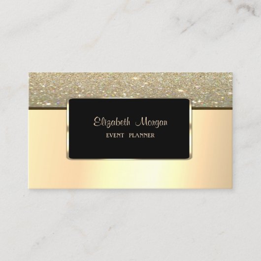Elegant modern, stijlvol, Faux Gold Glitter Visitekaartje (Voorkant)