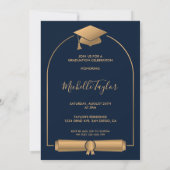 Elegant Modern Stijlvol Foto Goud Afstuderen Pet Kaart (Achterkant)