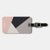 Elegant modern stijlvol geometrisch kleurenblok bagagelabel (Voorkant horizontaal)