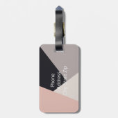 Elegant modern stijlvol geometrisch kleurenblok bagagelabel (Achterkant verticaal)